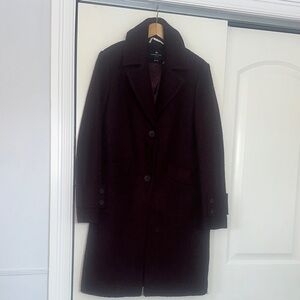 Andrew Marc Women’s Medium Burgundy Wool Trench Coat Never Worn